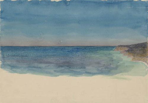 加勒比海的海滩. 拿骚? [1894- 45]纸上水彩画